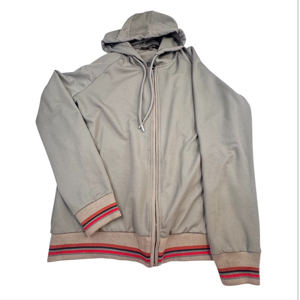 !!!!!! SOLD !!!!!!!!! Medium Brown Cotton Full Zip Drawstring Made in Italy